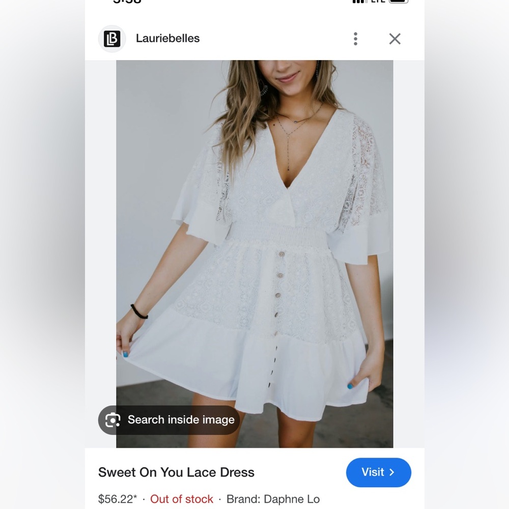 Lauriebelles white lace dress